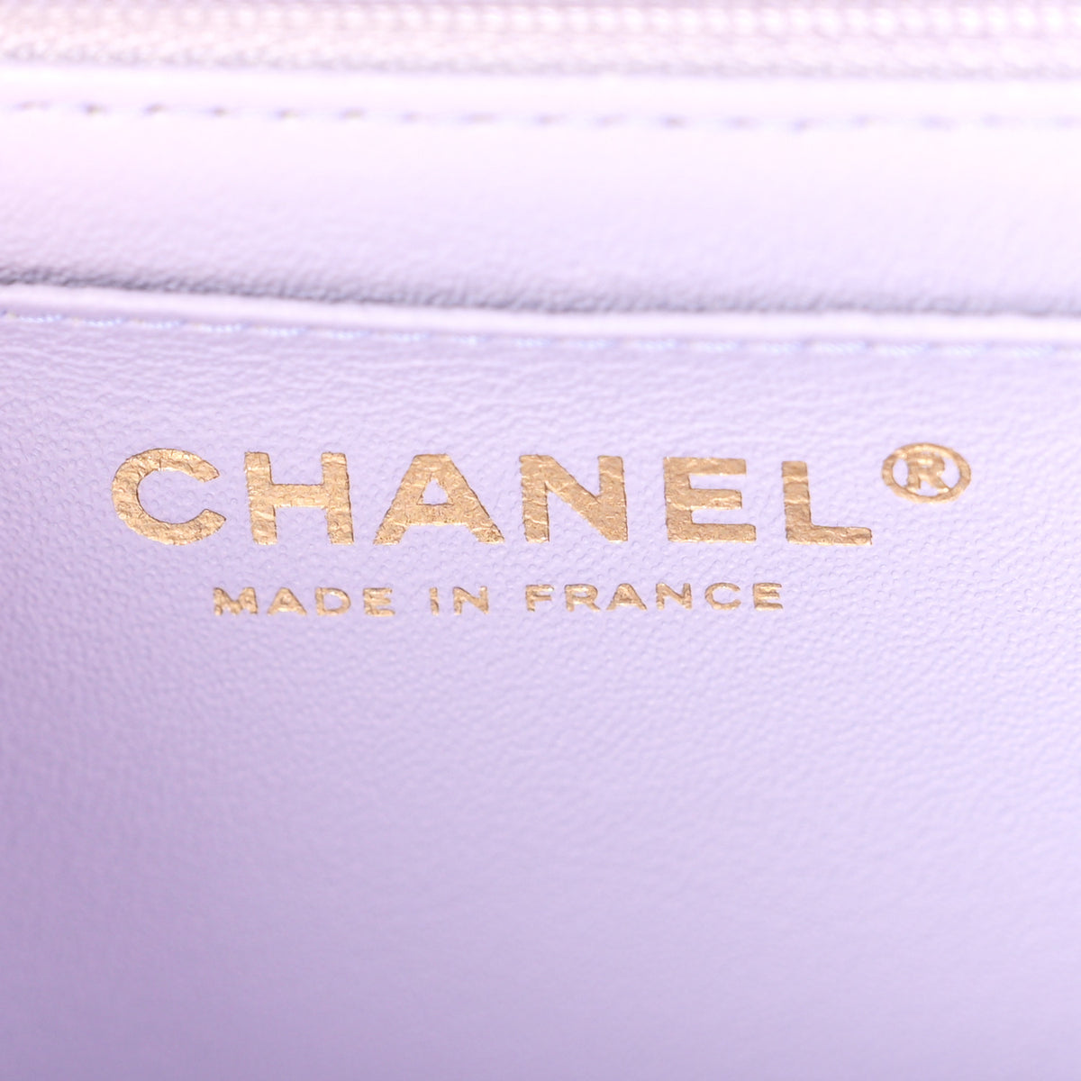Lambskin Quilted Mini Top Handle Rectangular Flap Light Purple