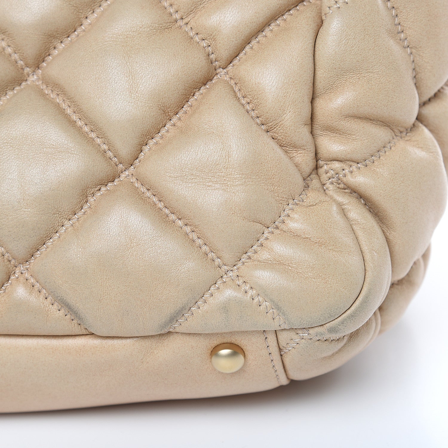 Chanel Lambskin Bubble Quilt Accordion Flap Beige 11 of 19