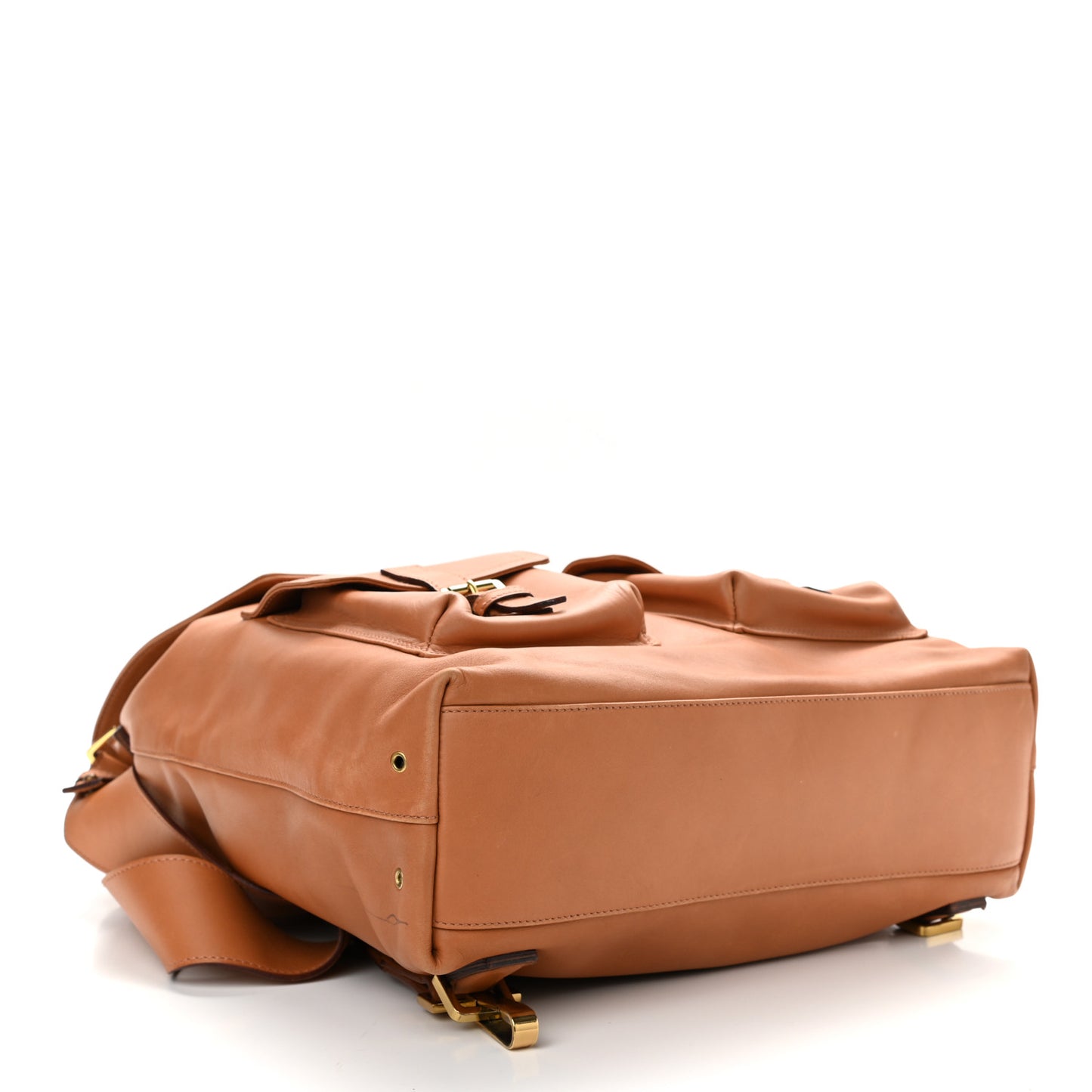 Calfskin Drawstring Backpack Brown