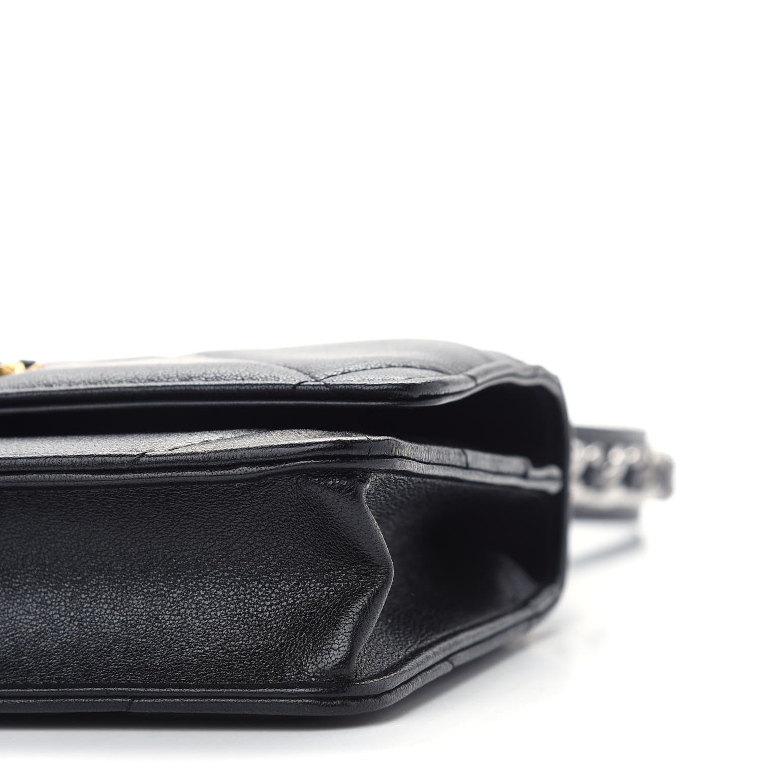 Chanel Goatskin Quilted Chanel 19 Wallet On Chain WOC Black 10 of 10