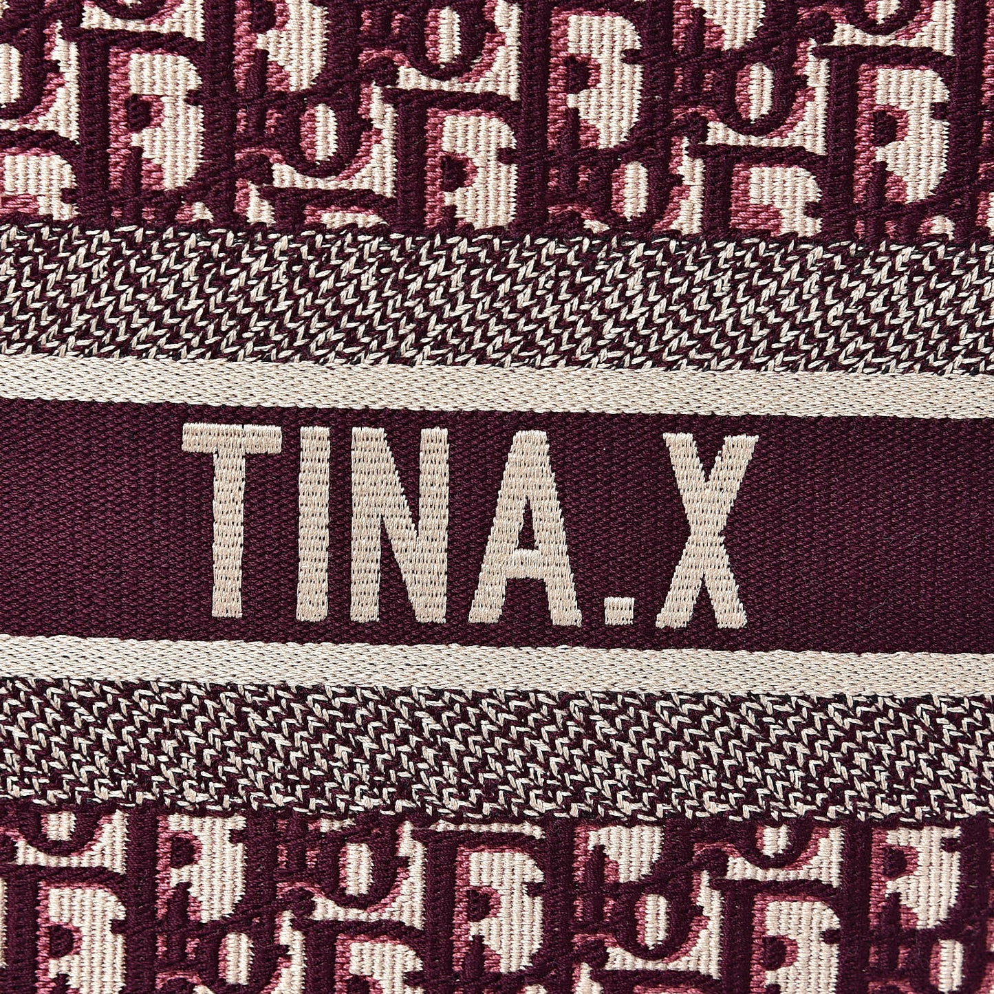 Oblique Large Book Tote Burgundy Multicolor