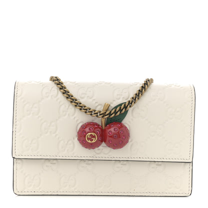 Gucci Guccissima Mini Cherry Chain Bag White 2 of 21
