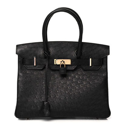 Hermes Ostrich Birkin 30 Black 1 of 34