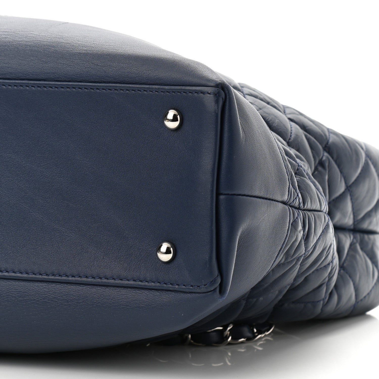 Chanel Aged Calfskin Quilted Be CC Tote Blue 9 of 9