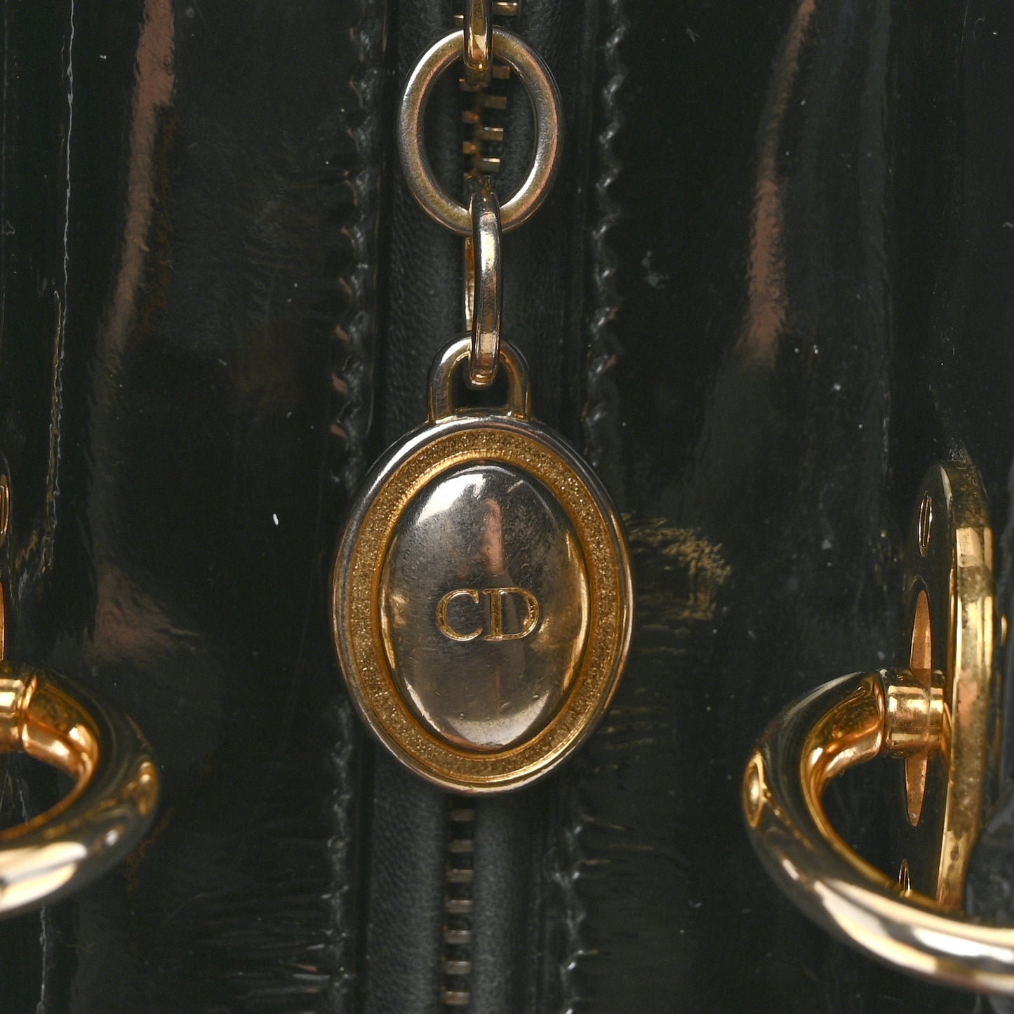 Patent Cannage Large Lady Dior Black