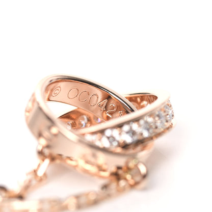 Cartier 18K Pink Gold Diamond Interlocking LOVE Necklace 5 of 6