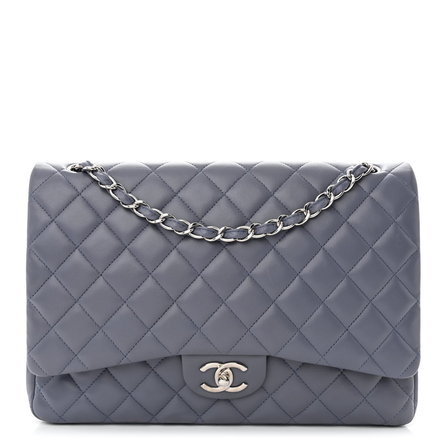 Chanel Lambskin Quilted Maxi Double Flap Light Purple 1 of 14