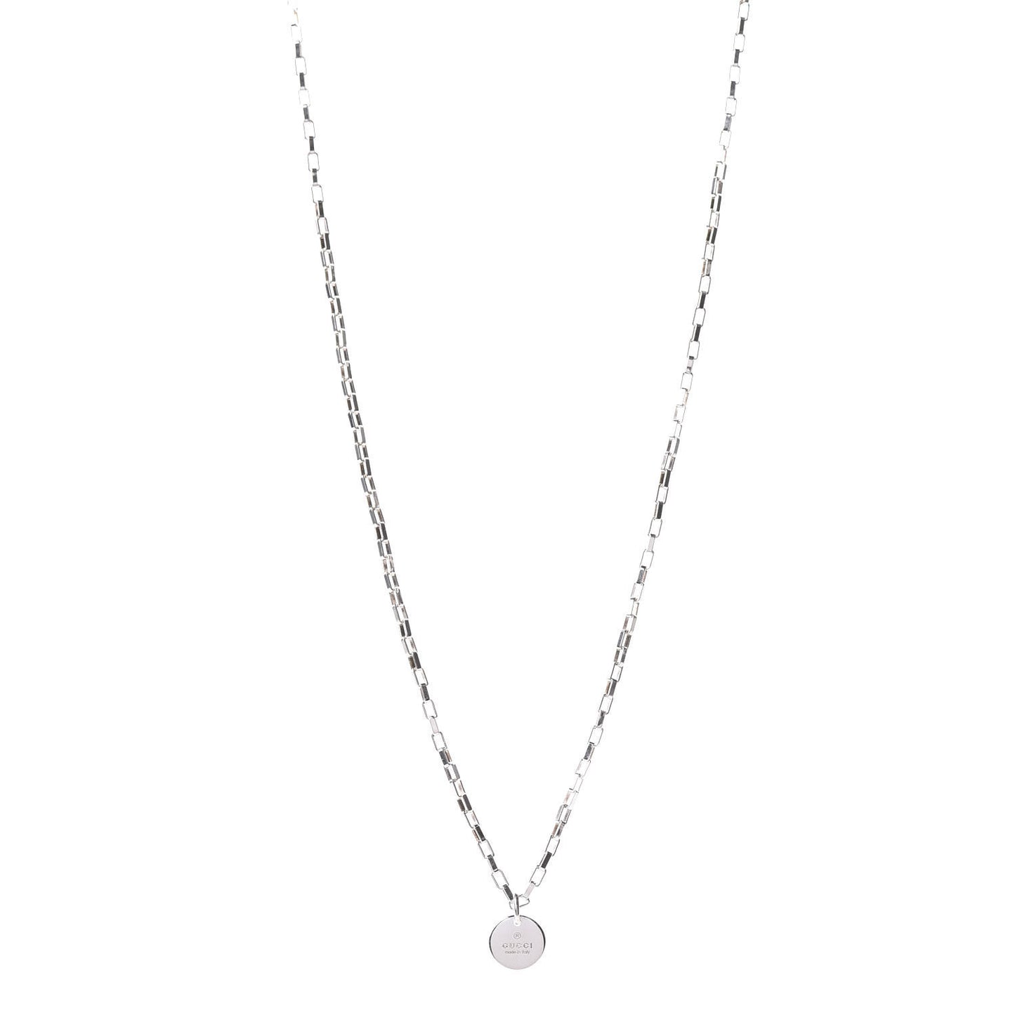 Sterling Silver Trademark Logo Circle Pendant Necklace