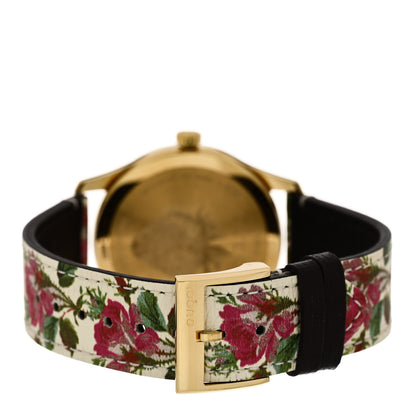 Gucci Stainless Steel Calfskin 38mm G-Timeless Floral Quartz Watch Ivory 3 of 4