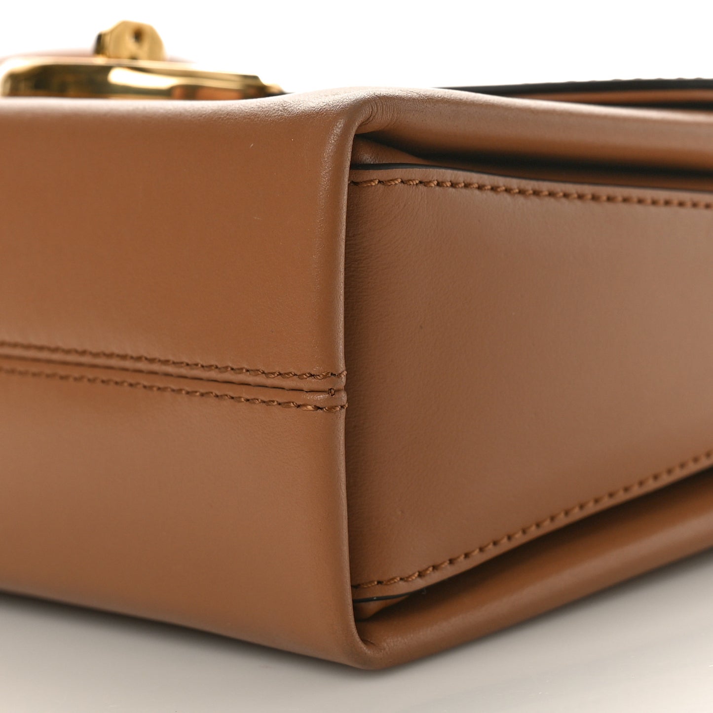 High Gloss Calfskin Lana Small Top Handle Sable