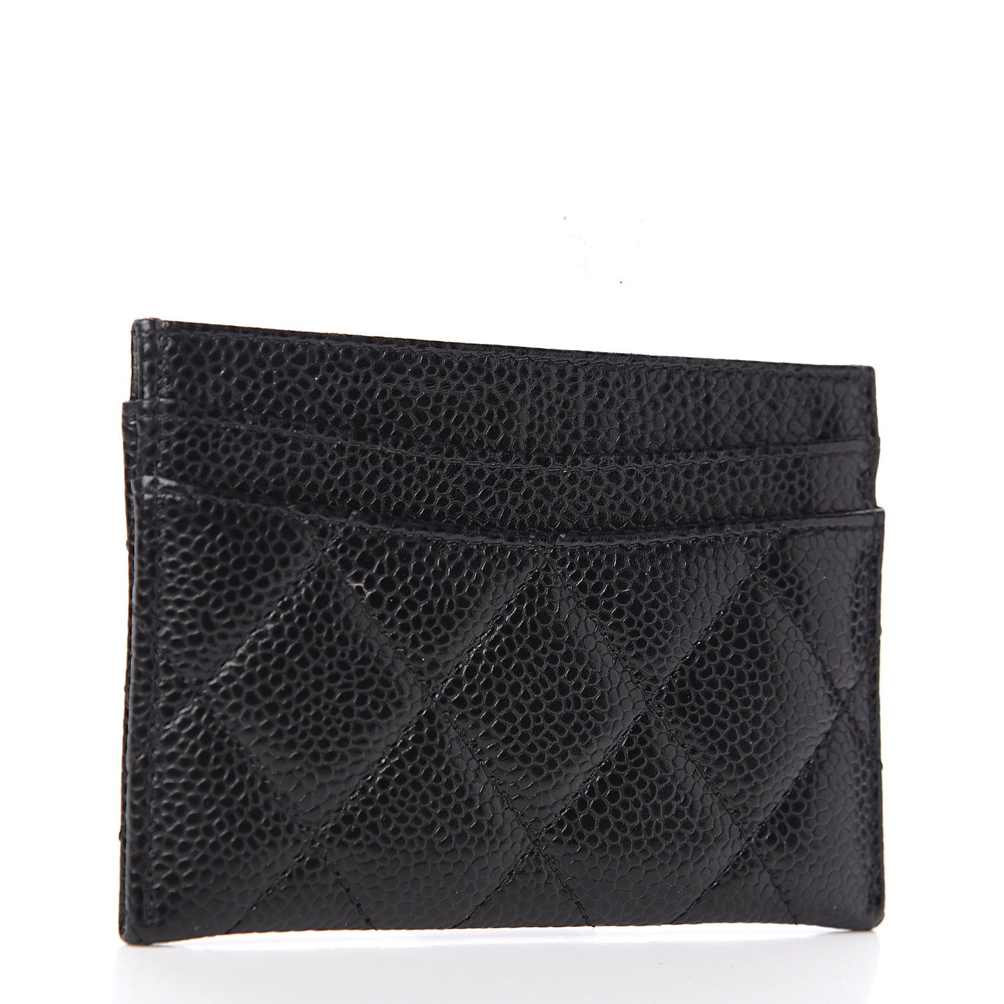 Caviar Quilted Card Holder Black