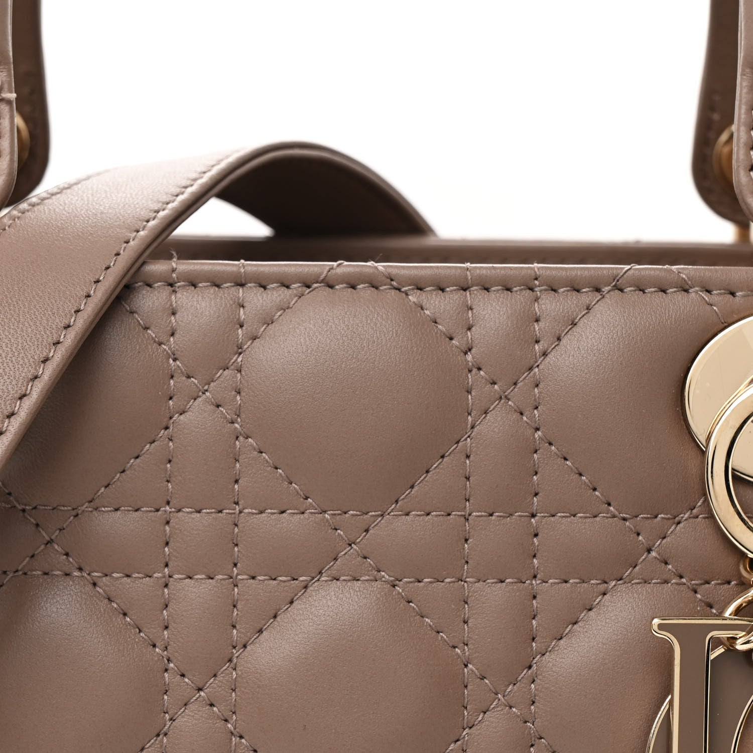 Christian Dior Lambskin Cannage Medium Lady Dior Warm Taupe 8 of 10