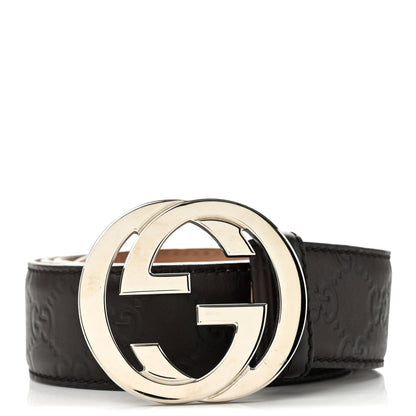 Gucci Guccissima Interlocking G Belt 105 42 Dark Brown 1 of 7