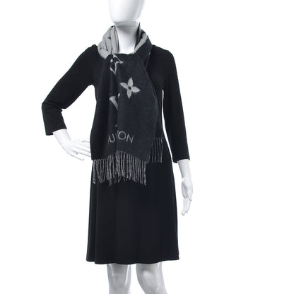 Louis Vuitton Cashmere Monogram Reykjavik Scarf Black 2 of 6