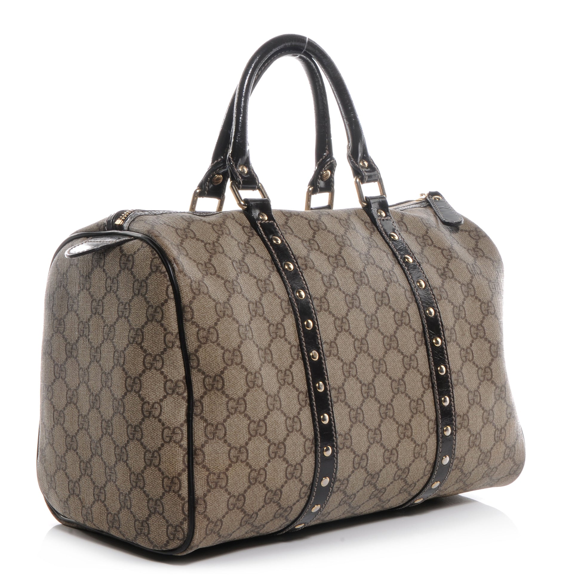 Gucci Monogram Guccissima Hearts Studded Medium Joy Boston Dark Brown 3 of 8