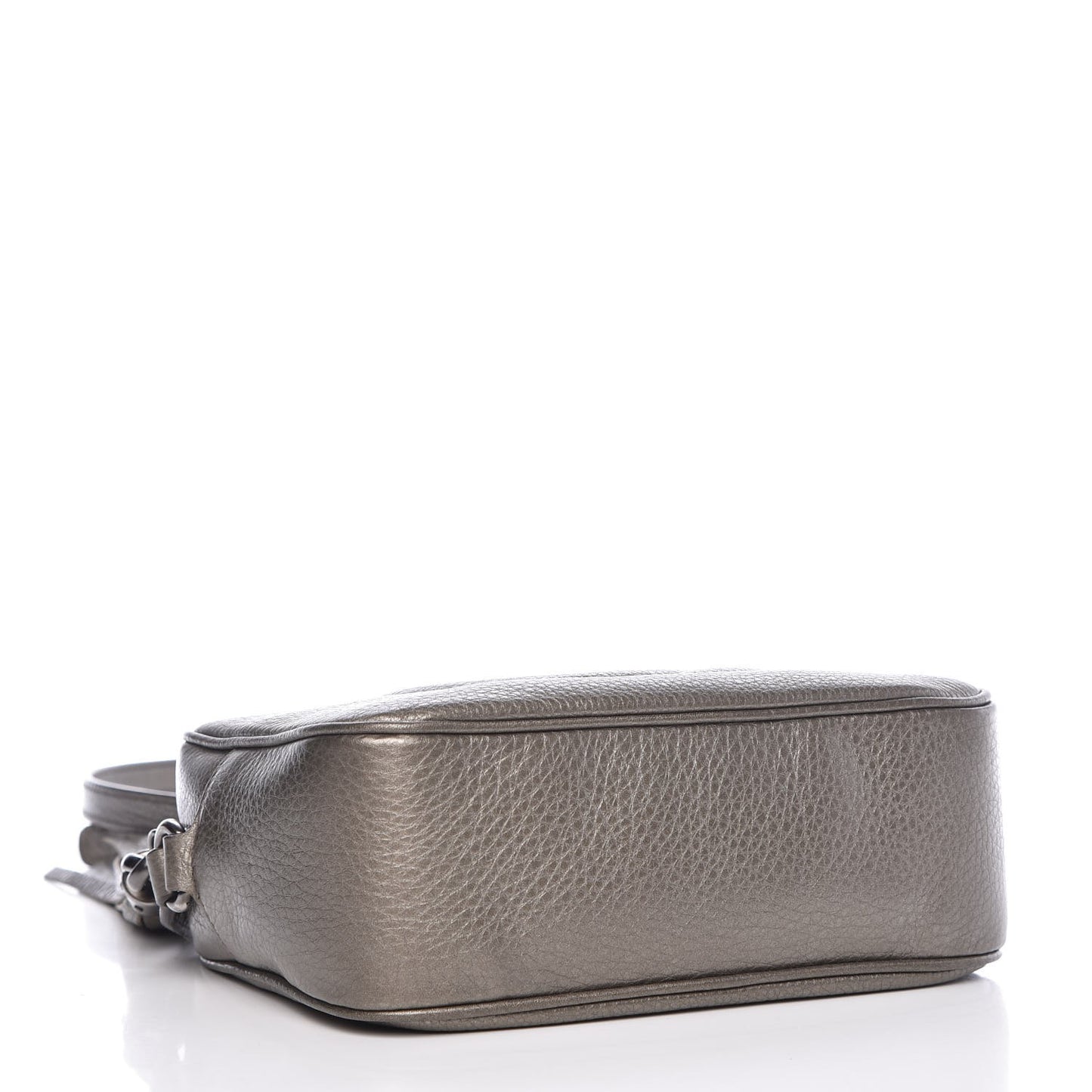 Metallic Pebbled Calfskin Small Soho Disco Bag Sasso