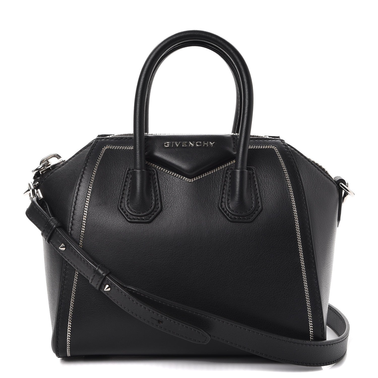 Givenchy Calfskin Chain Detail Mini Antigona Black 1 of 8