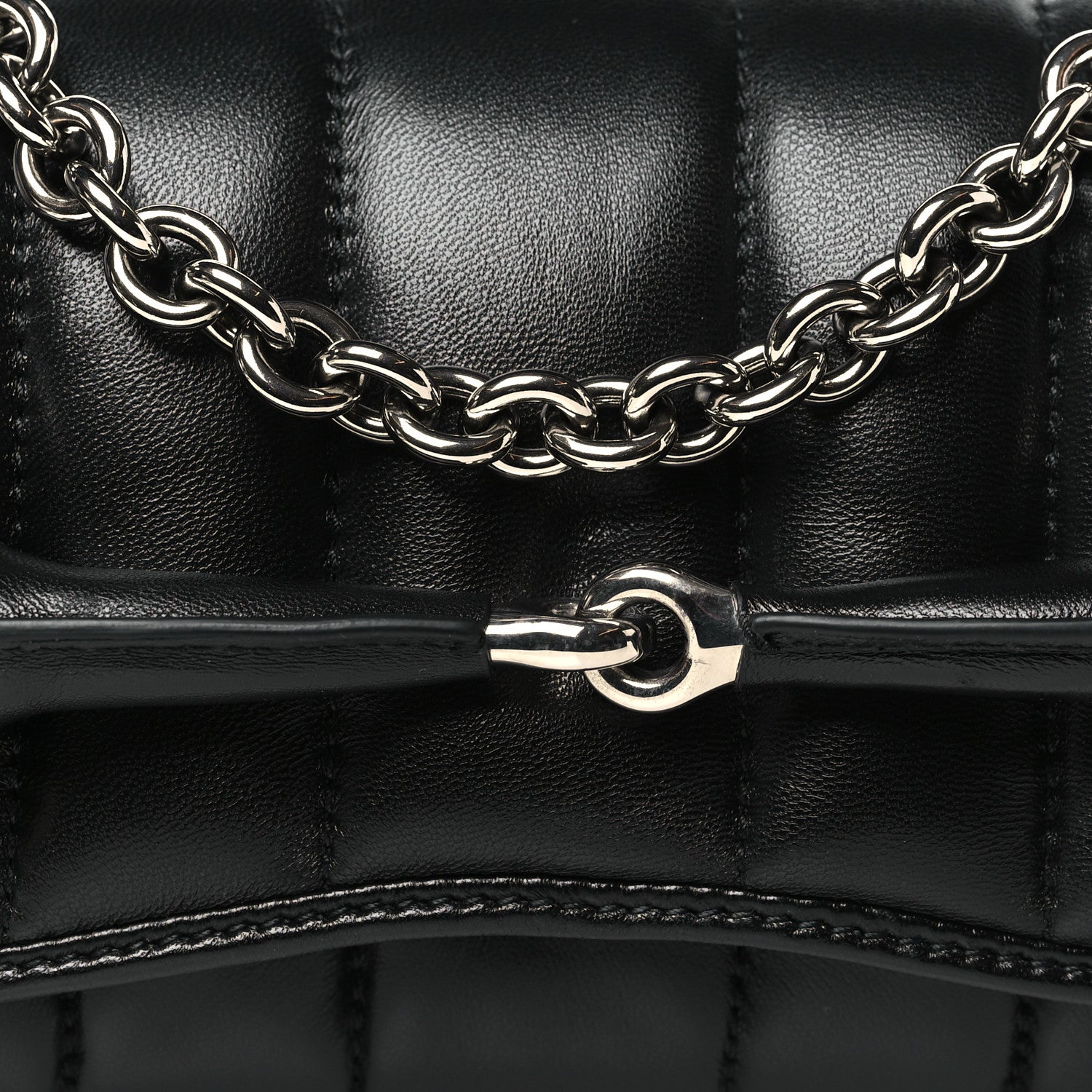 Gucci Nappa Vertical Matelasse Small Maxi Horsebit Chain Shoulder Bag Black 8 of 11