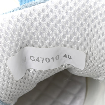 Chanel Suede Calfskin Grosgrain Womens CC Sneakers 40 Light Blue Black 9 of 11