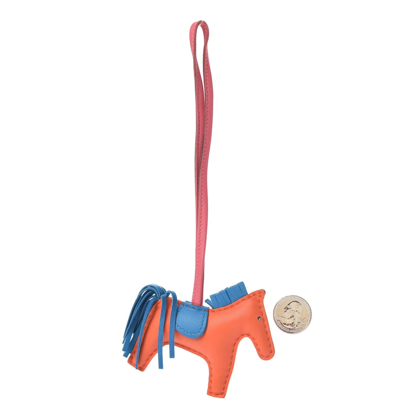 Milo Lambskin Grigri Rodeo Horse Bag Charm PM Orange Poppy Bleu Izmir Rose Azalee