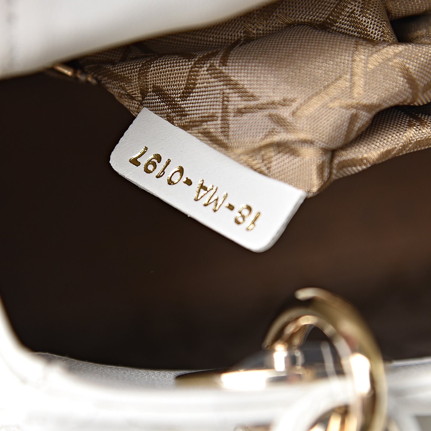 Lambskin Cannage Small My Lady Dior White