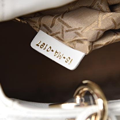 Christian Dior Lambskin Cannage Small My Lady Dior White 9 of 11