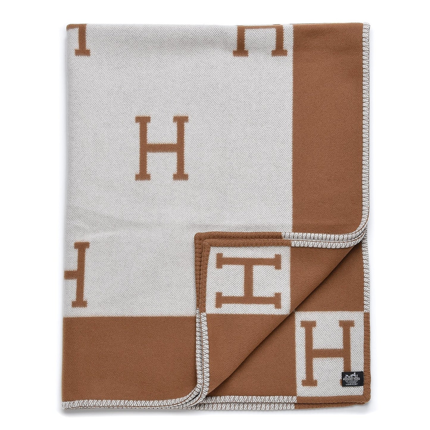 Wool Cashmere Avalon Blanket Ecru Camel
