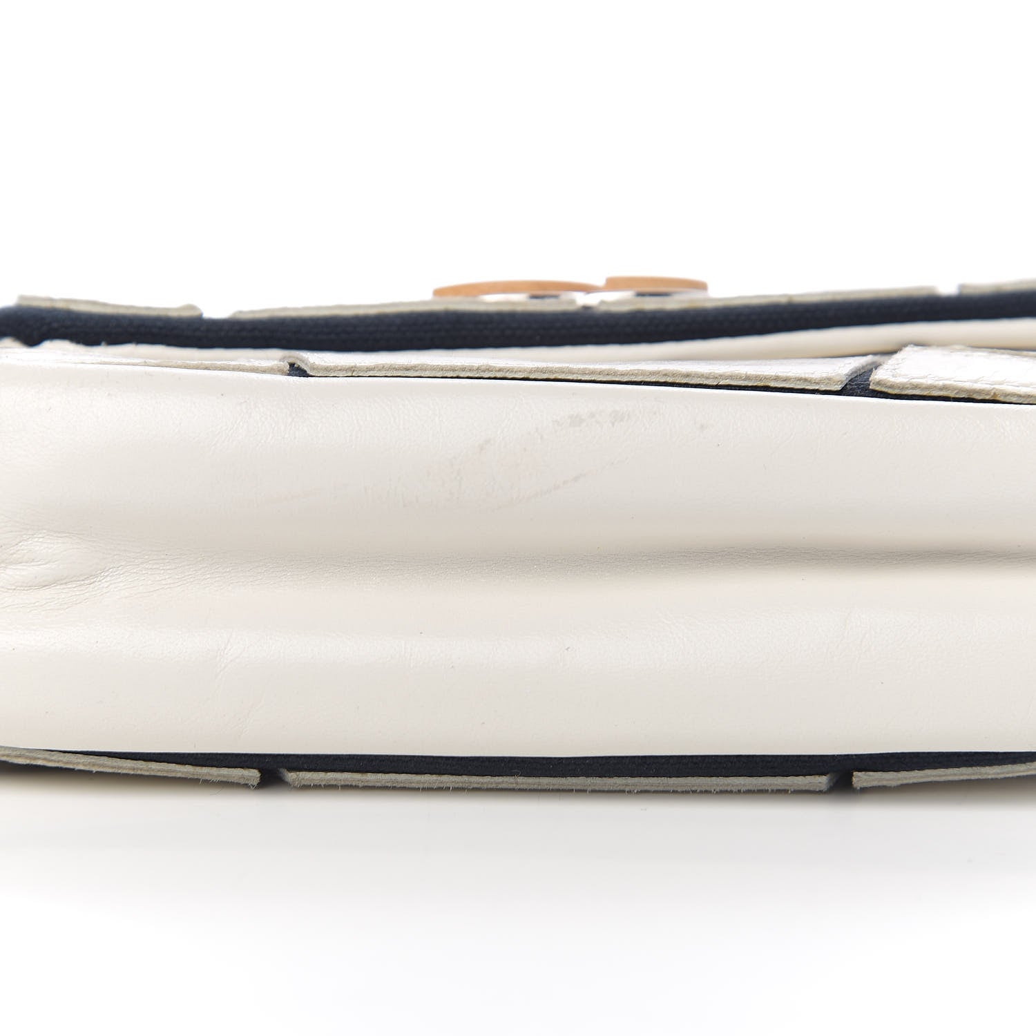 Chanel Calfskin Stitched Curve Mini Flap White Black 9 of 10