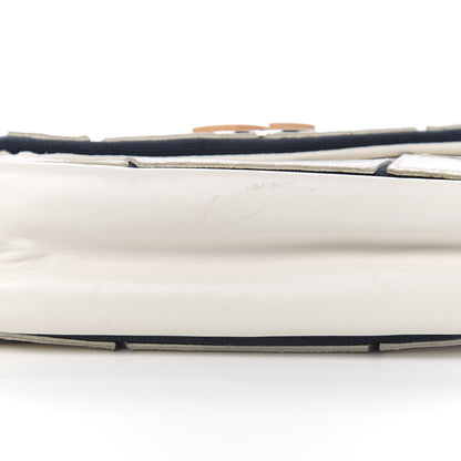 Chanel Calfskin Stitched Curve Mini Flap White Black 9 of 10