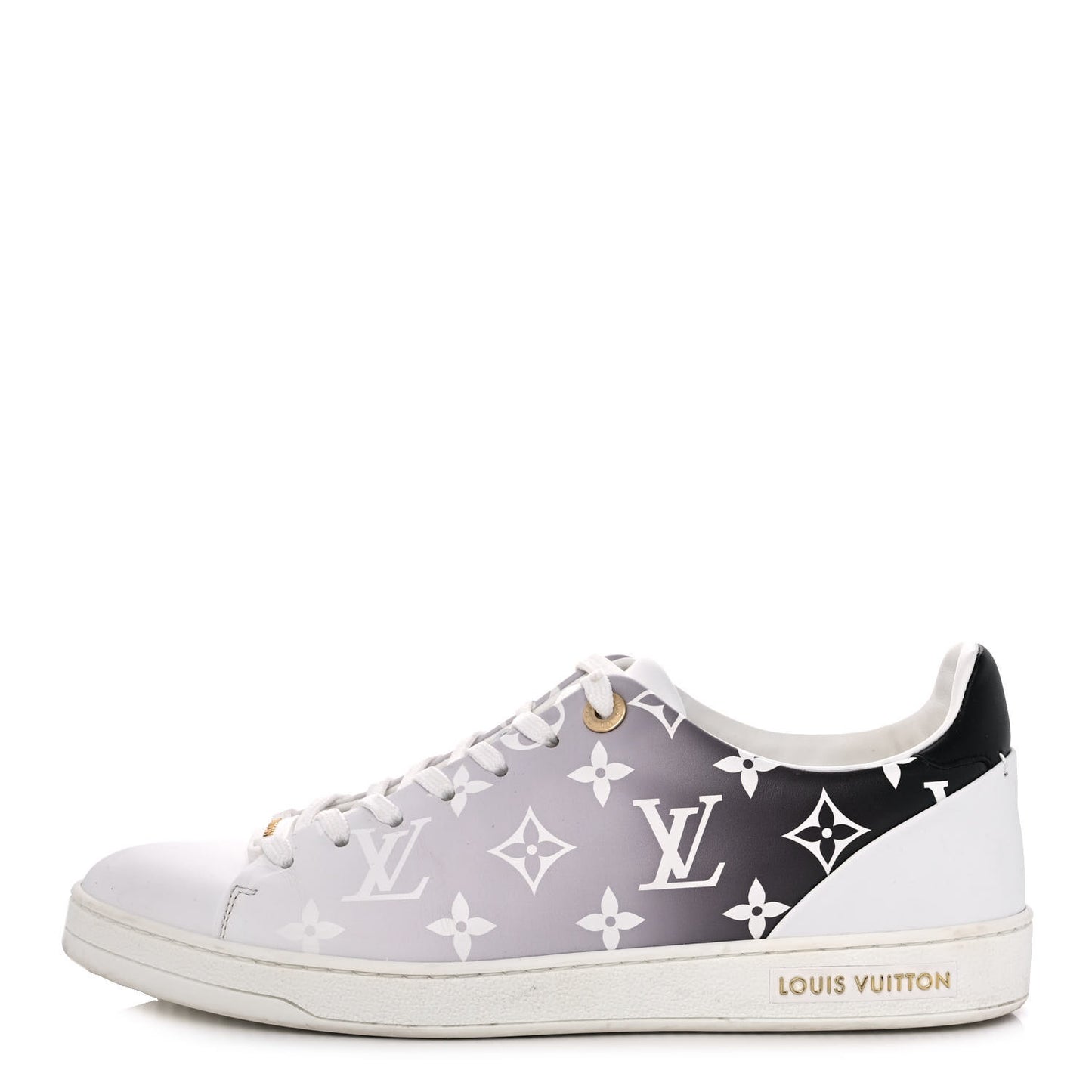 Calfskin Monogram Frontrow Sneakers 38.5 White Black