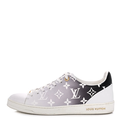 Louis Vuitton Calfskin Monogram Frontrow Sneakers 38.5 White Black 1 of 9