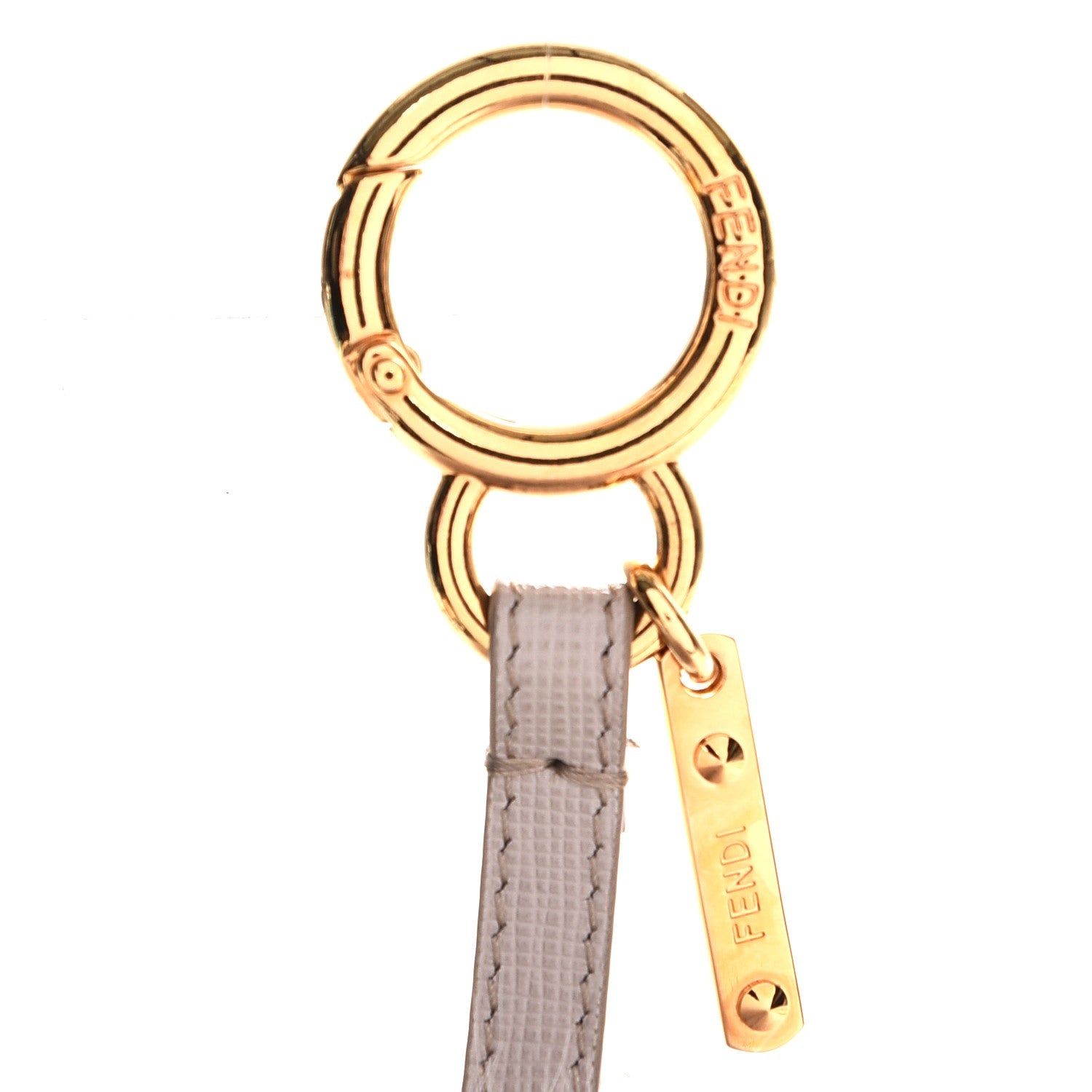 Fendi Fox Fur Vitello Elite Pom Pom Bag Charm Grigio Perla 3 of 6