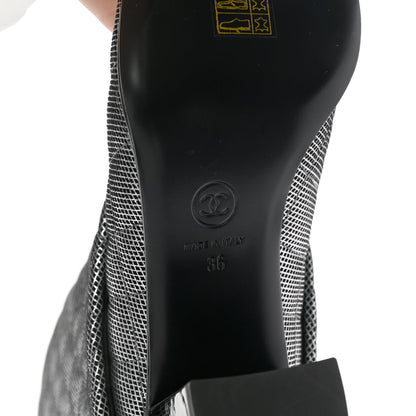 Chanel Fantasy Calfskin Patent Foldover CC Cap Toe Clover Short Boots 36 Silver Black 6 of 8