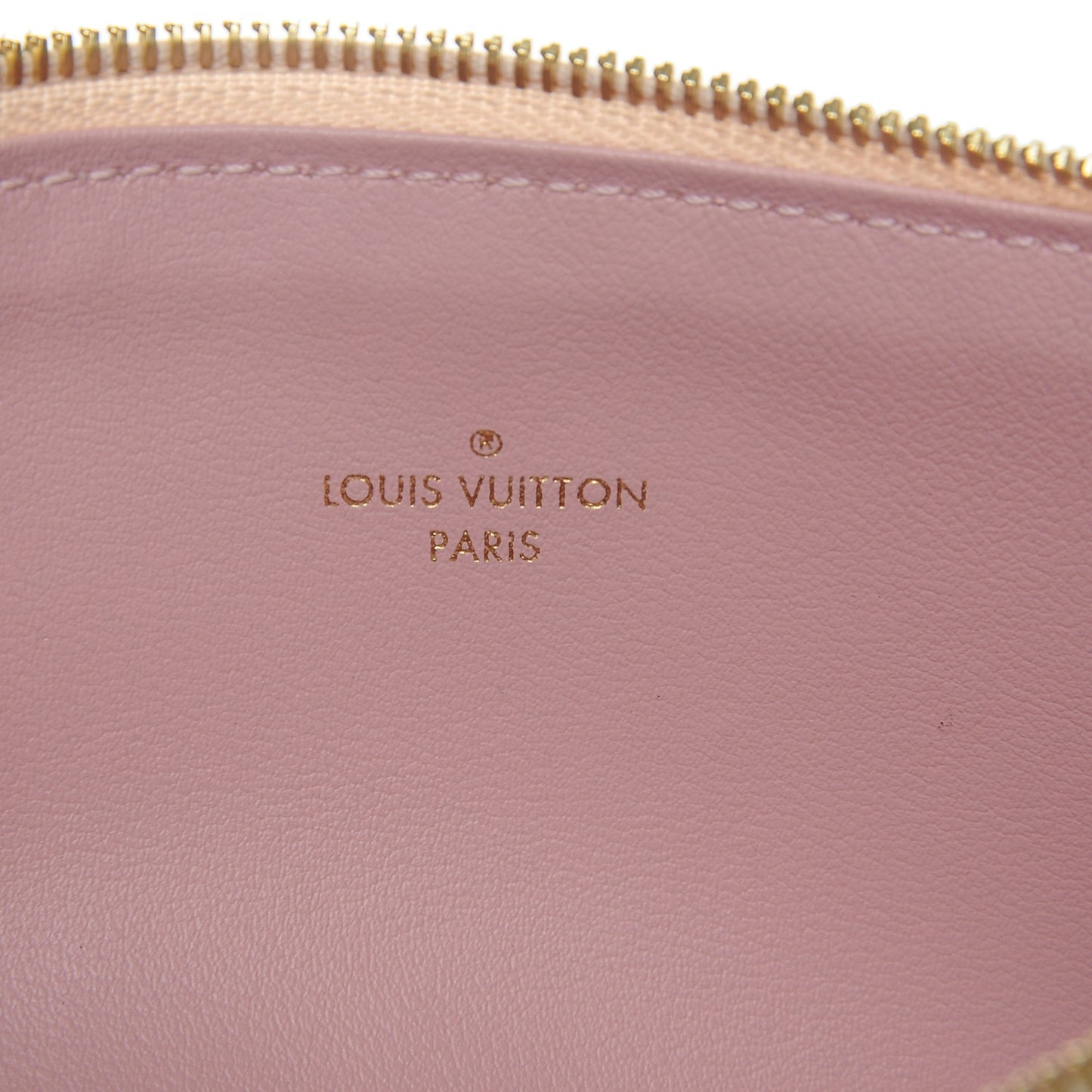 Damier Azur Felicie Chain Wallet Zippered Insert Rose Ballerine