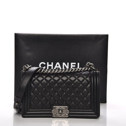 Chanel Calfskin Quilted Medium Boy Flap Black 8 of 8