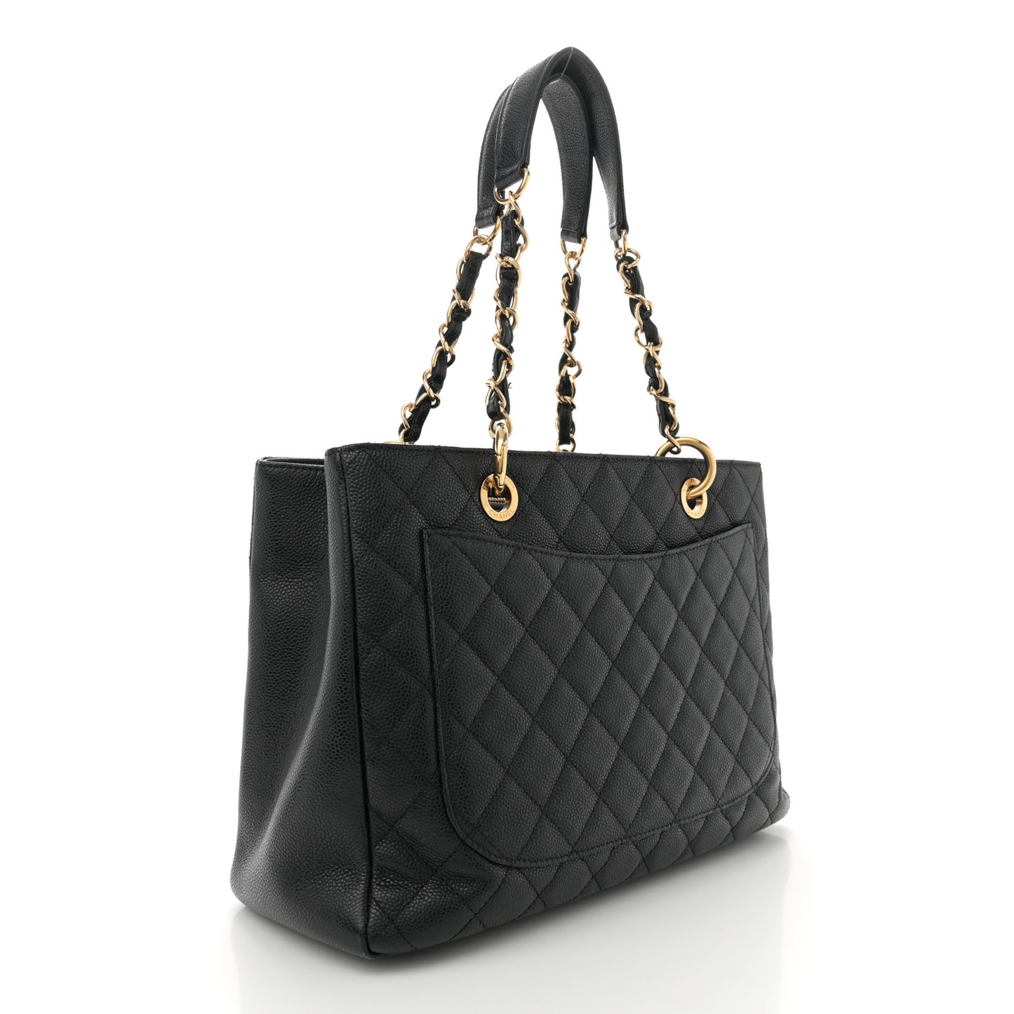 Caviar Quilted Grand Shopping Tote GST Black