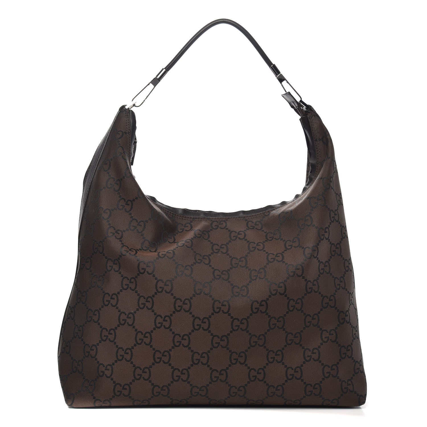 Gucci Nylon Monogram Hobo Dark Brown 1 of 10