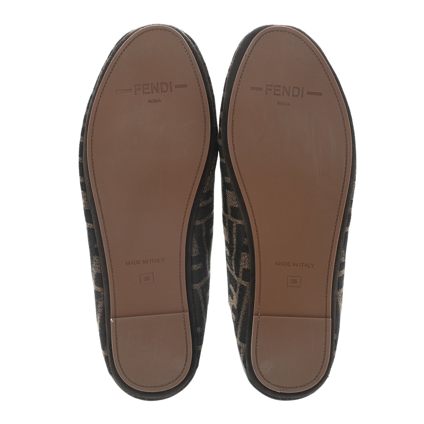 Fabric Jacquard Nappa FF Slippers 36 Tobacco Moro Black