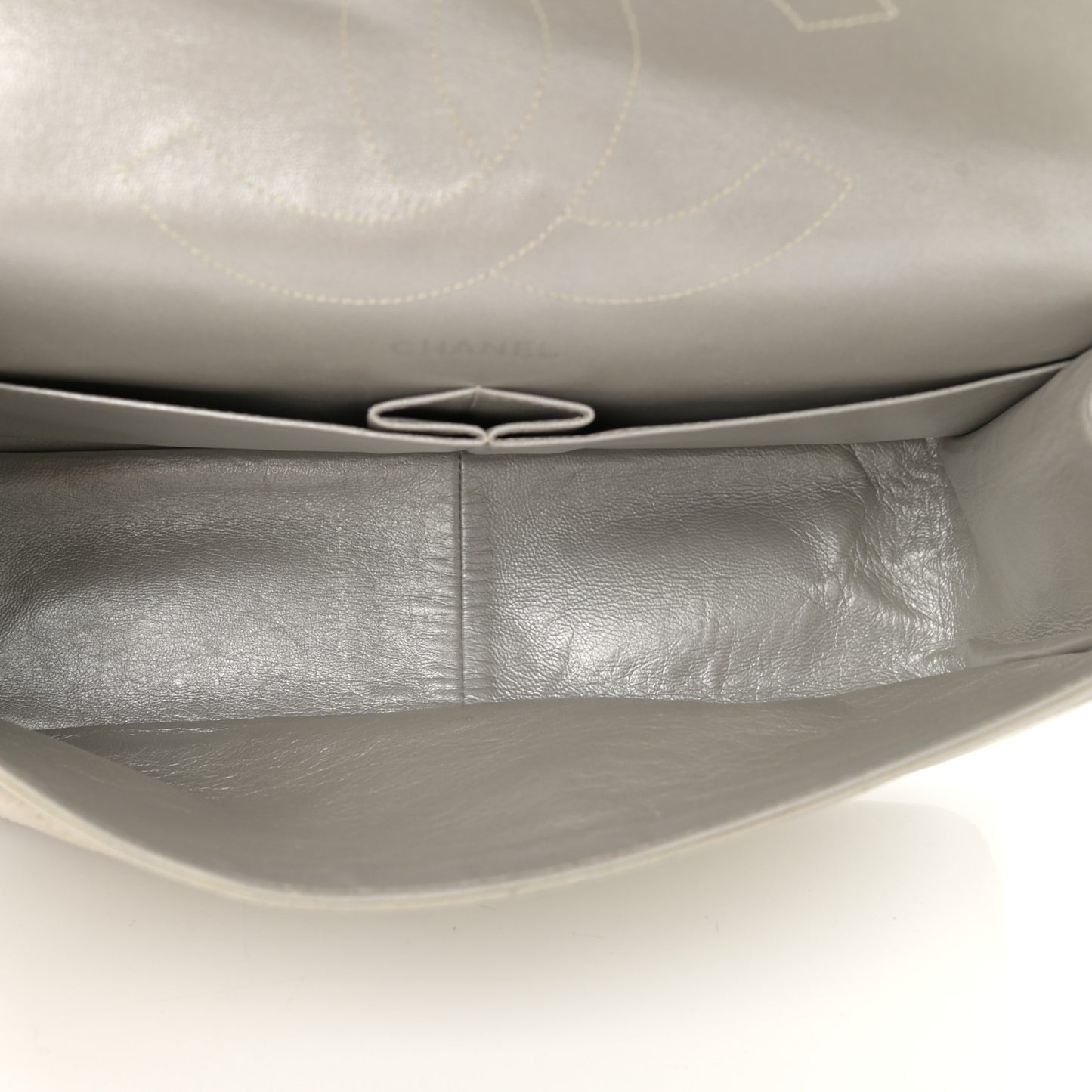 Metallic Lambskin Quilted 2.55 Reissue 227 Flap Silver