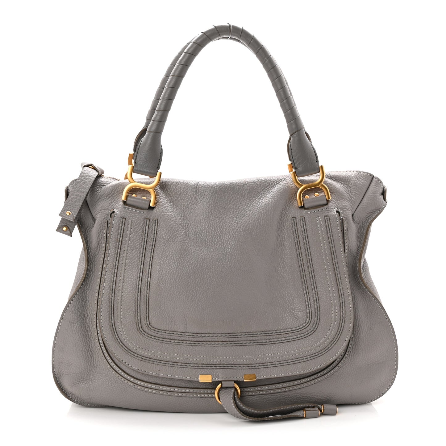 Calfskin Large Marcie Satchel Cashmere Grey