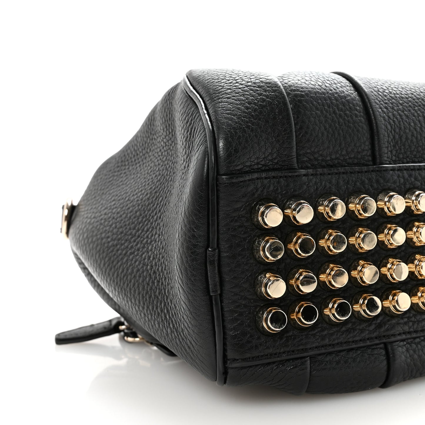 Pebbled Lambskin Rocco Black Pale Gold Hardware