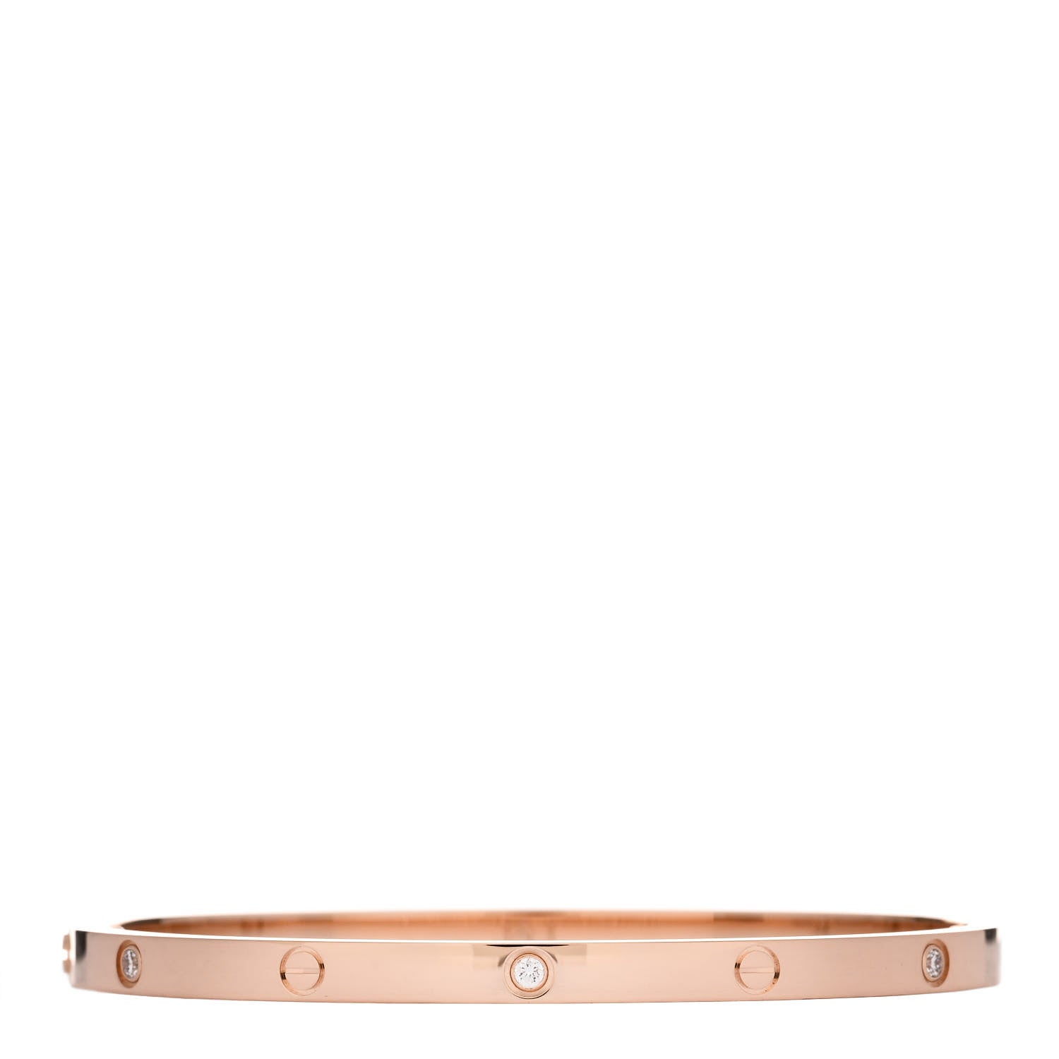 Cartier 18K Pink Gold 6 Diamond Small LOVE Bracelet 16 2 of 6