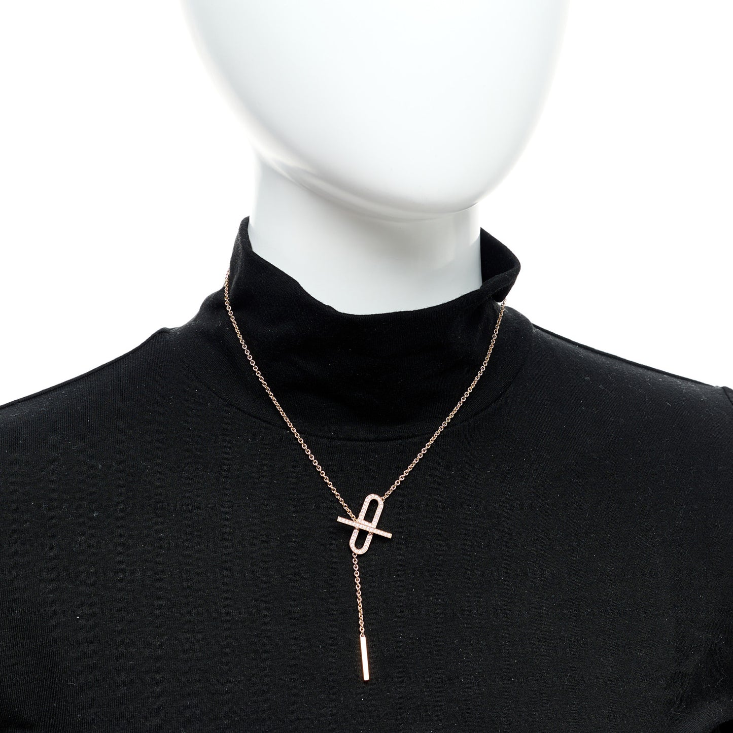 18K Rose Gold Diamond PM Ever Chaine D'Ancre Necklace ST