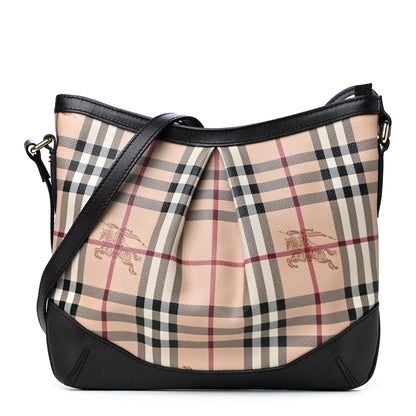 Burberry Haymarket Check Hartham Shoulder Bag Chocolate 1 of 4