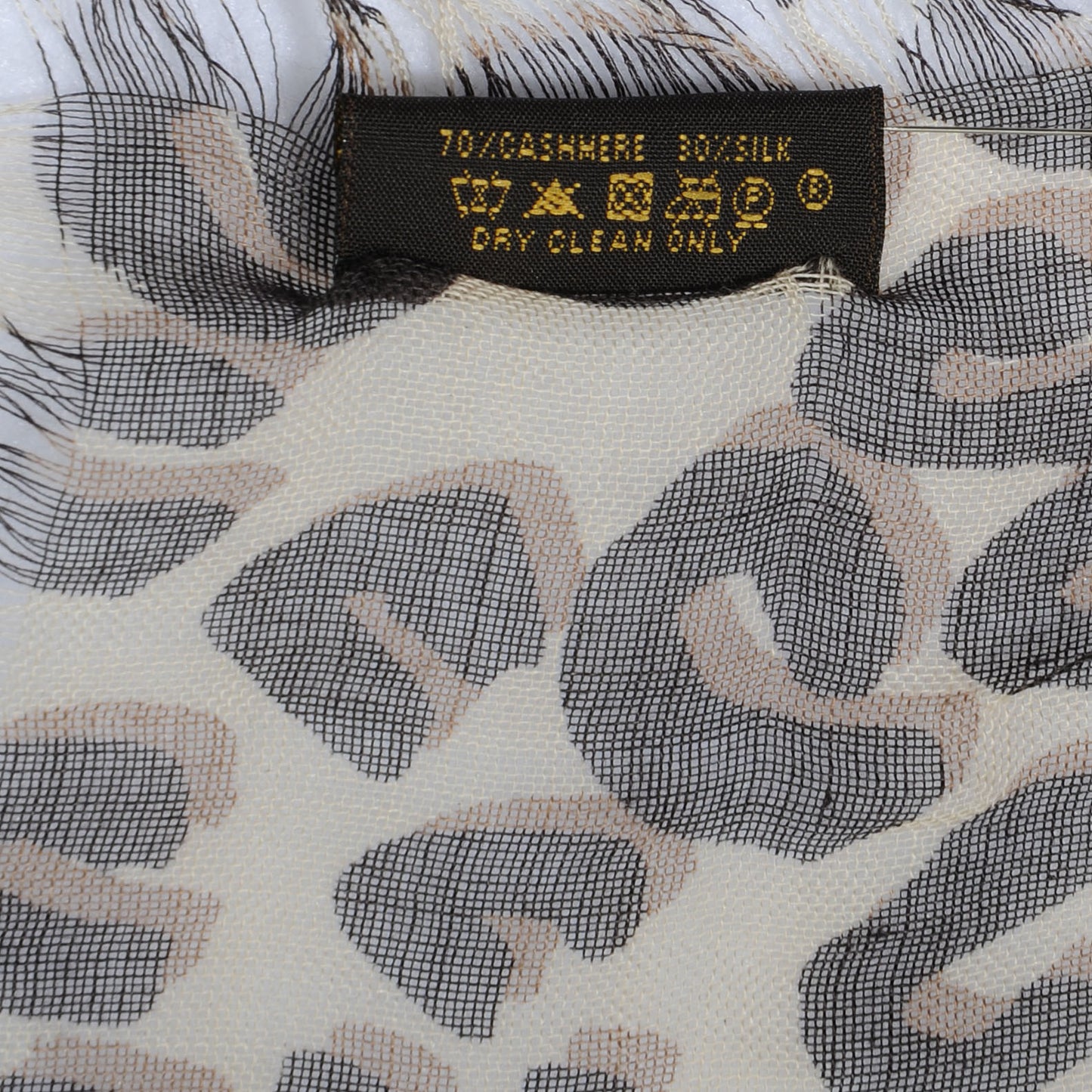 Cashmere Silk Leopard Stole Beige