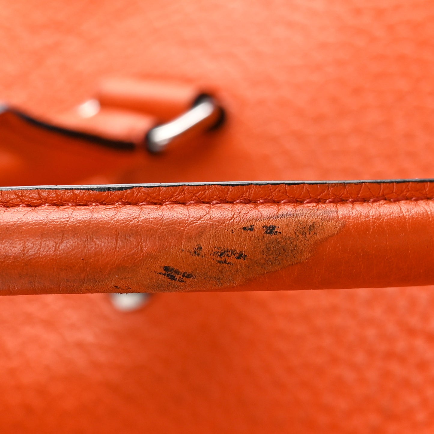 Heavy Grain Calfskin City Weekender Duffle Bag Orange