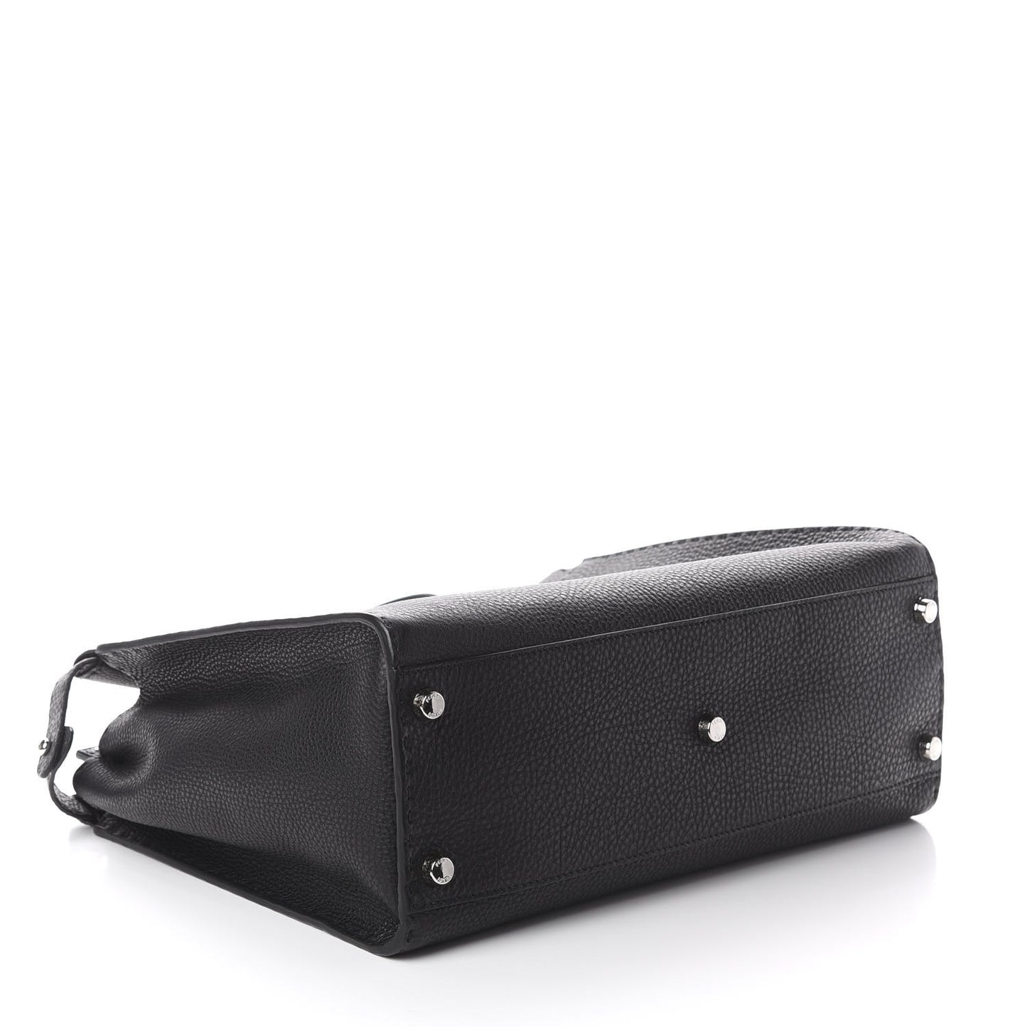 Cuoio Romano Selleria Fendi Stamp Patch Large Mens Peekaboo Iconic Essential Satchel Black Grigio