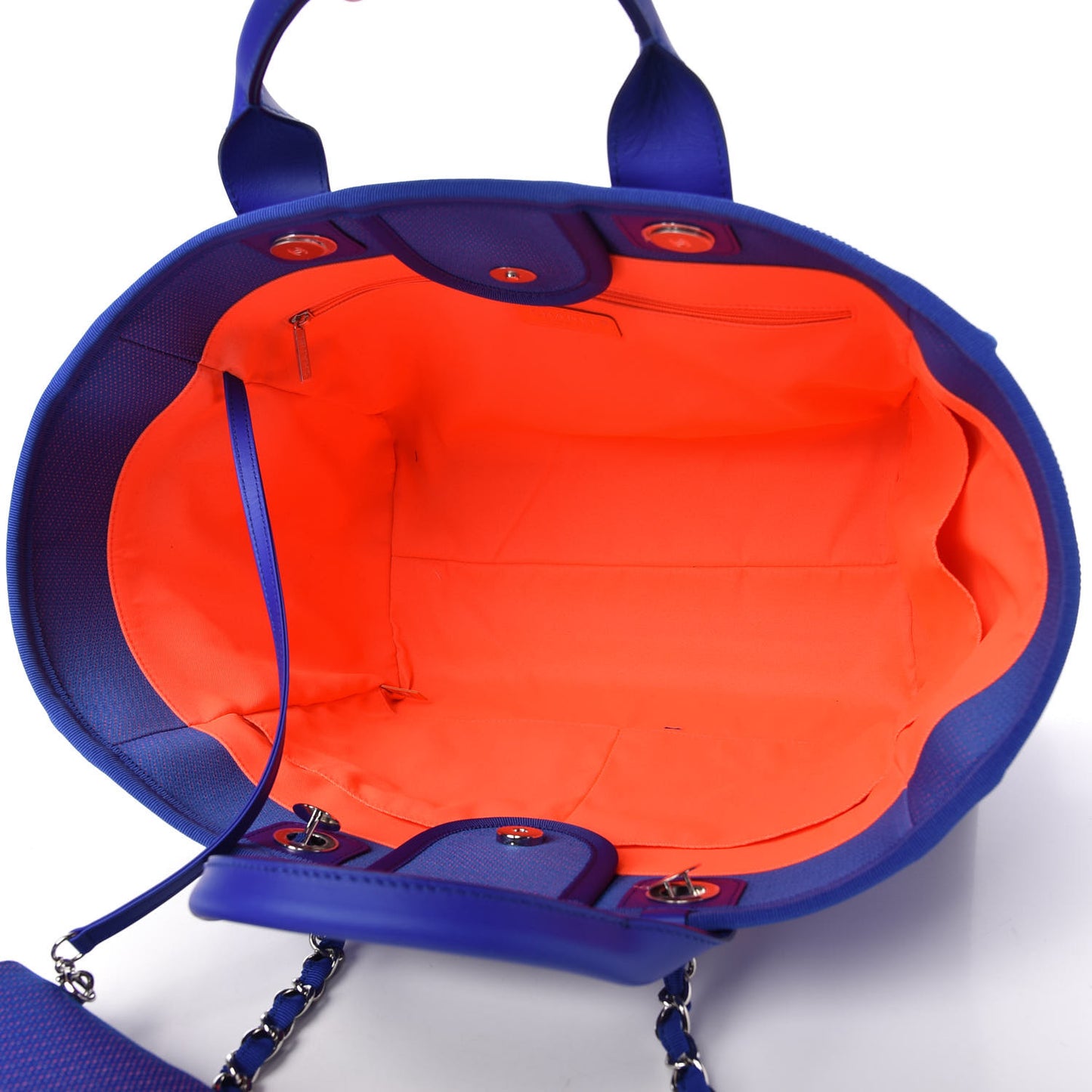 Mixed Fibers Medium Deauville Tote Blue Orange