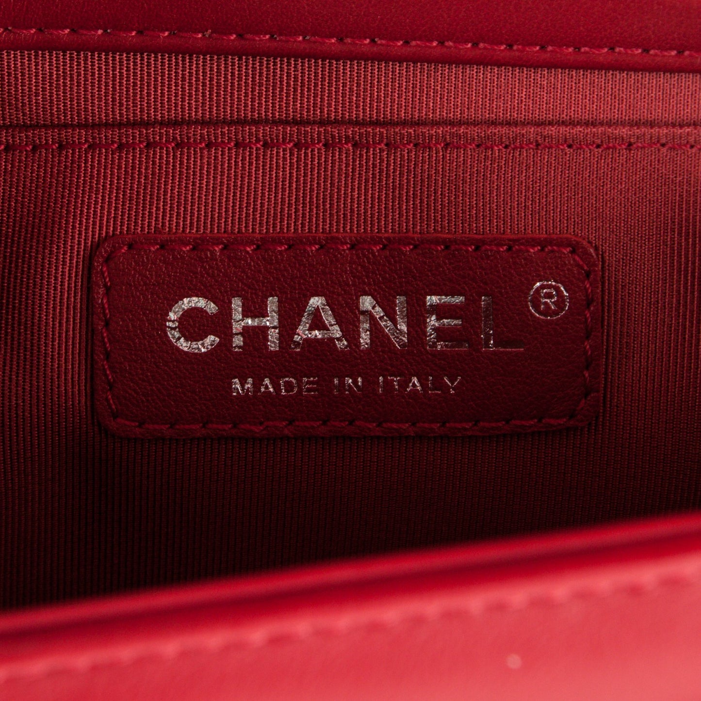 Calfskin Quilted Medium Boy Flap Red