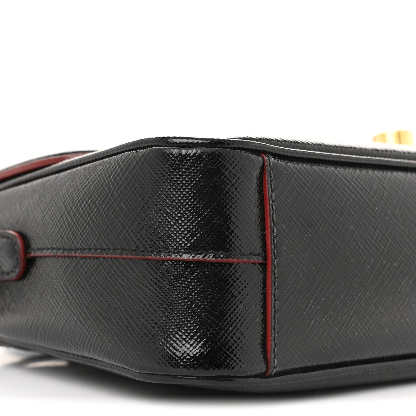 Saffiano Vernice Sound Shoulder Bag Black